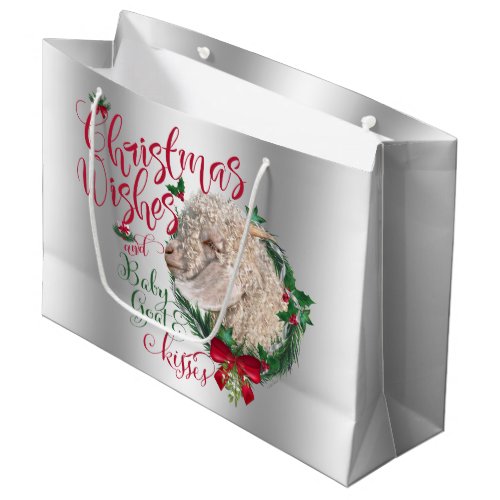 GOAT  Christmas Wishes Baby Goat Kisses Angora Large Gift Bag