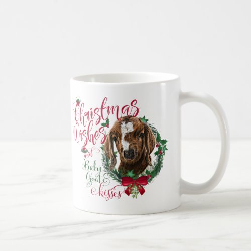 GOAT  Christmas Wishes Baby Goat Kisses Boer Coffee Mug