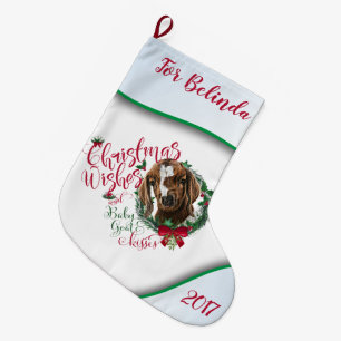 GOAT   Christmas Wishes Baby Goat Kisses Boer Large Christmas Stocking