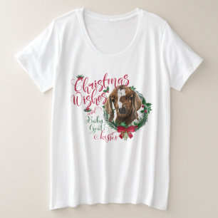 GOAT   Christmas Wishes Baby Goat Kisses Boer Plus Size T-Shirt