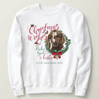 GOAT | Christmas Wishes Baby Goat Kisses Boer Sweatshirt