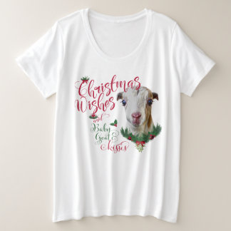 GOAT | Christmas Wishes Baby Goat Kisses LaMancha Plus Size T-Shirt