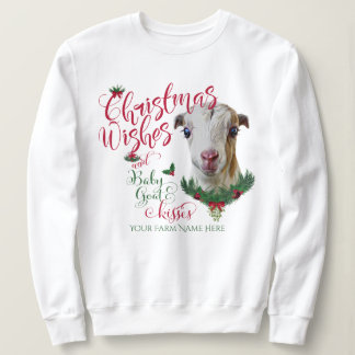 GOAT | Christmas Wishes Baby Goat Kisses LaMancha Sweatshirt