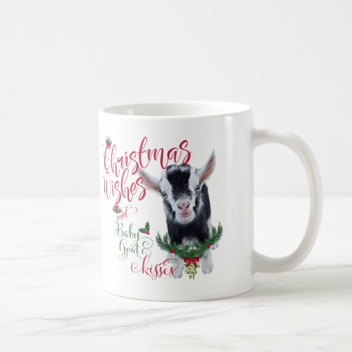 GOAT  Christmas Wishes Baby Goat Kisses Nigerian Coffee Mug