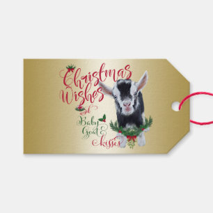 GOAT   Christmas Wishes Baby Goat Kisses Nigerian Gift Tags