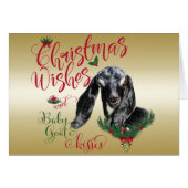 GOAT | Christmas Wishes Baby Goat Kisses Nubian (Front Horizontal)