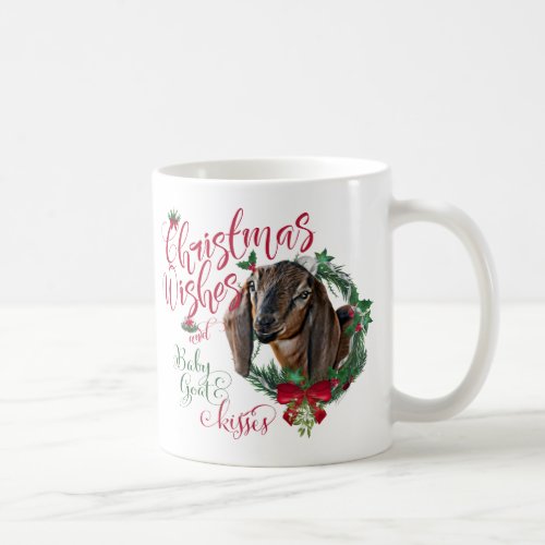 GOAT  Christmas Wishes Baby Goat Kisses Nubian 3 Coffee Mug