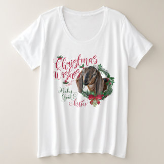 GOAT | Christmas Wishes Baby Goat Kisses Nubian 3 Plus Size T-Shirt