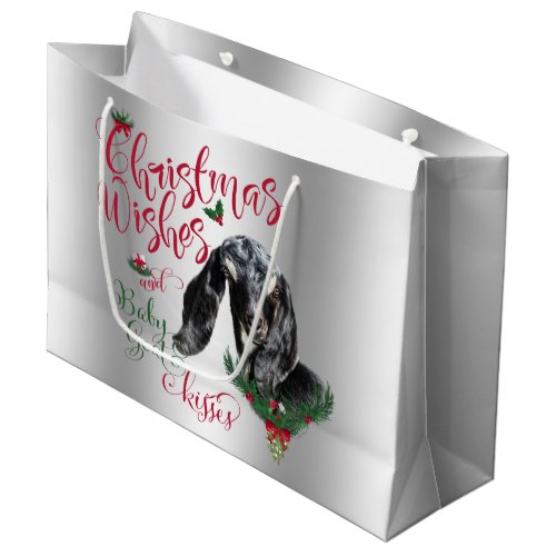 GOAT  Christmas Wishes Baby Goat Kisses Nubian Large Gift Bag