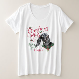 GOAT | Christmas Wishes Baby Goat Kisses Nubian Plus Size T-Shirt
