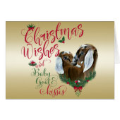 GOAT | Christmas Wishes Baby Goat Kisses Nubians (Front Horizontal)