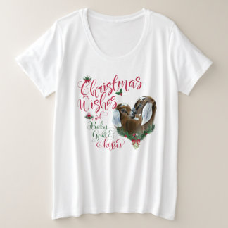 GOAT | Christmas Wishes Baby Goat Kisses Nubians Plus Size T-Shirt