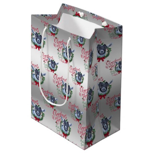 GOAT  Christmas Wishes Baby Goat Kisses Pygmy Medium Gift Bag