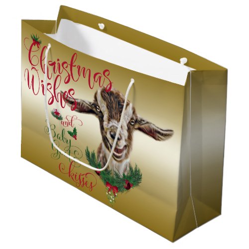 GOAT  Christmas Wishes Baby Goat Kisses Togg Large Gift Bag
