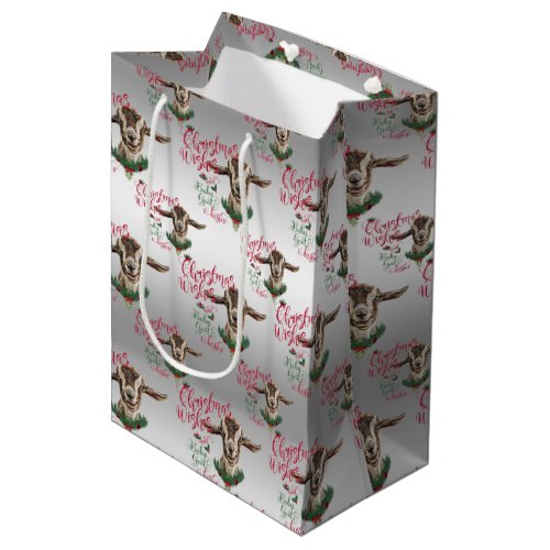 GOAT  Christmas Wishes Baby Goat Kisses Togg Medium Gift Bag