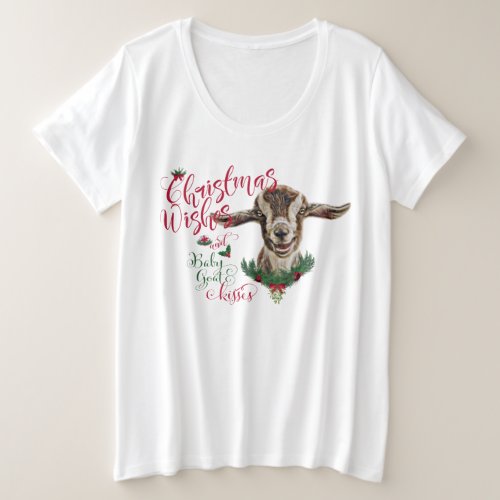 GOAT  Christmas Wishes Baby Goat Kisses Togg Plus Size T_Shirt
