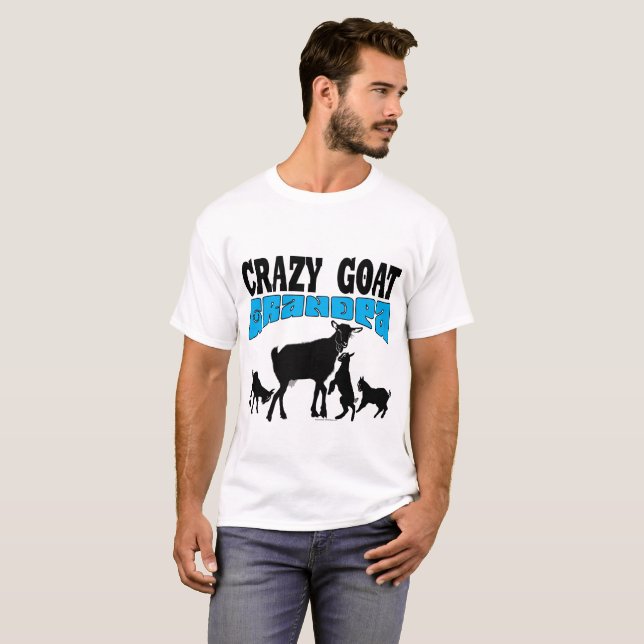 GOAT | Crazy Goat Grandpa Blue GYG T-Shirt (Front Full)