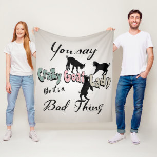 GOAT Crazy Goat Lady by GetYerGoat™ Fleece Blanket