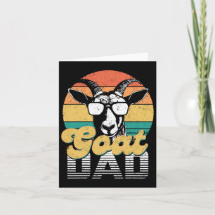 Goat Dad Best Goat Daddy Vintage Retro Funny Fathe Card
