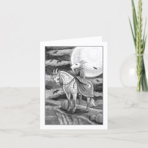 GOAT DEMON SURE FOOTED STEED HALLOWEEN GOTH Blank Holiday Card