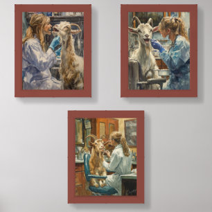 Goat Dentist Visit Wall Art Sets