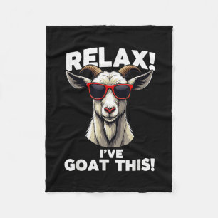Goat Design For Men Women Goat Themed Domestic Fun Fleece Blanket