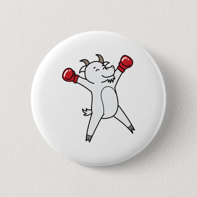 Goat Does Boxing  Button (Front)