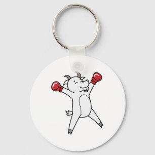 Goat Does Boxing Keychain