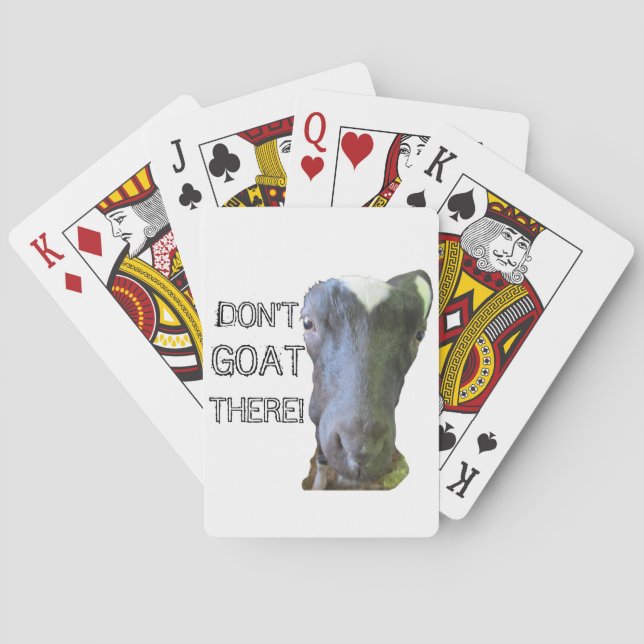 Goat "DON'T GOAT THERE!" Playing Cards (Back)