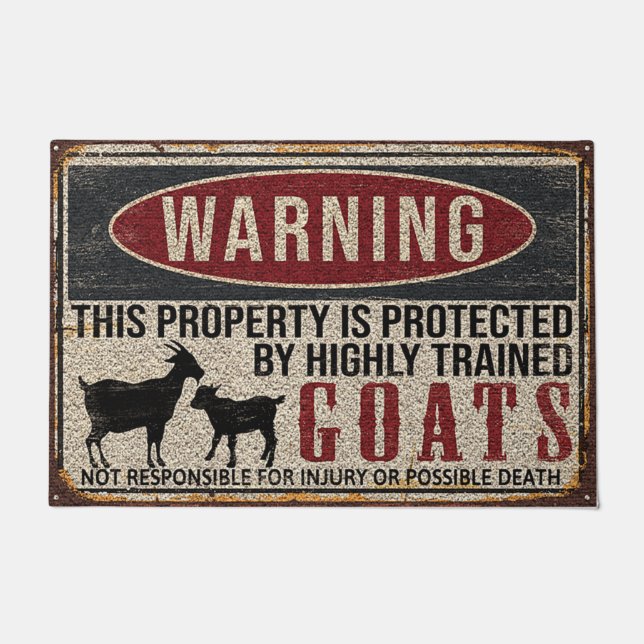 Goat Doormat, Housewarming Gift, Halloween Gift Doormat (Front)