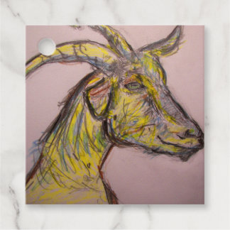 Goat Drawing Favor Tags