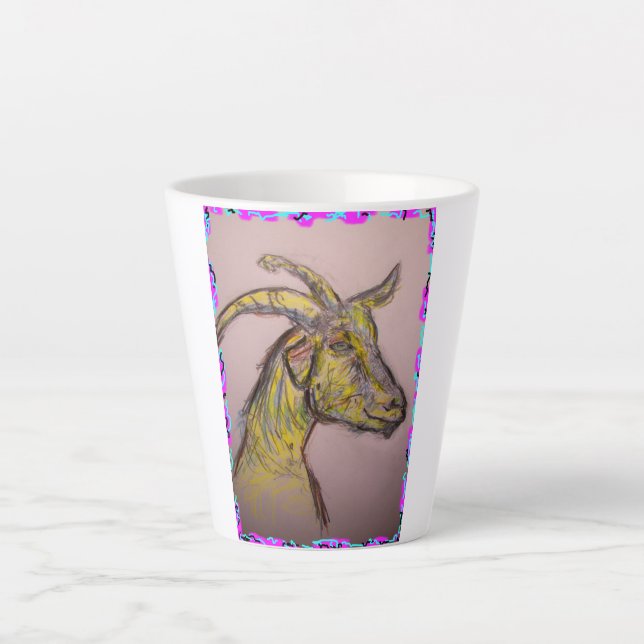 Goat Drawing Latte Mug (Front)
