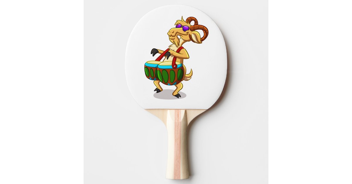 Goat Drummer Cartoon Ping Pong Paddle Zazzle