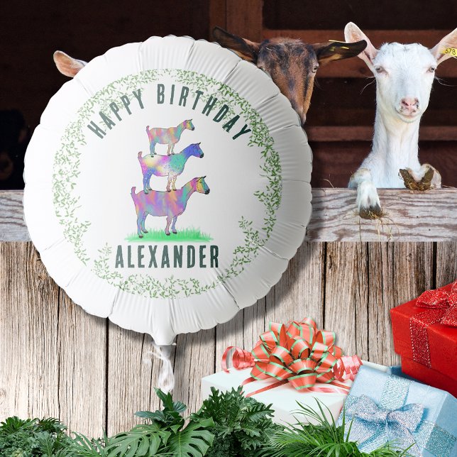 Goat Farm Animal Birthday Party Balloon (Goats farm animal birthday party custom hellium balloon  )
