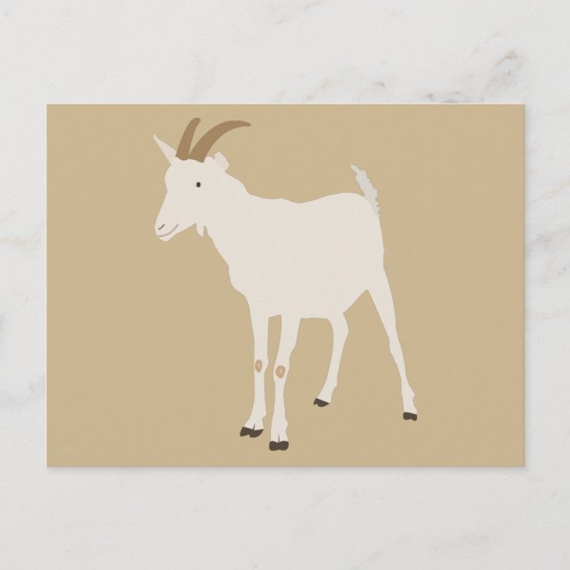 Goat Farm Animal Illustration Holiday Postcard (Front)