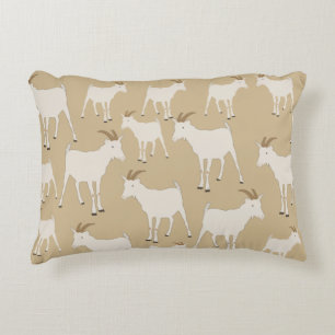 Goat Farm Animal Pattern Accent Pillow