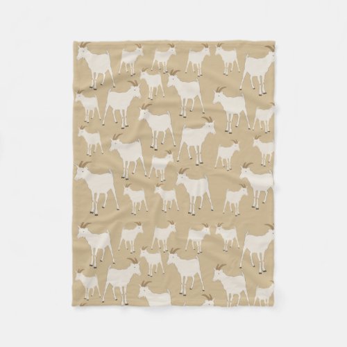 Goat Farm Animal Pattern  Fleece Blanket