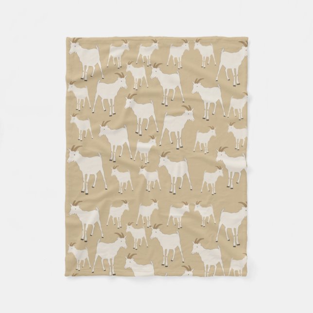 Goat Farm Animal Pattern  Fleece Blanket (Front)