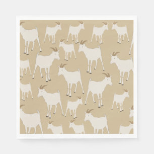 Goat Farm Animal Pattern   Napkins