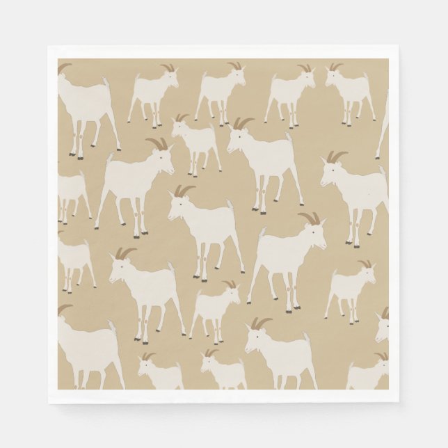 Goat Farm Animal Pattern   Napkins (Front)