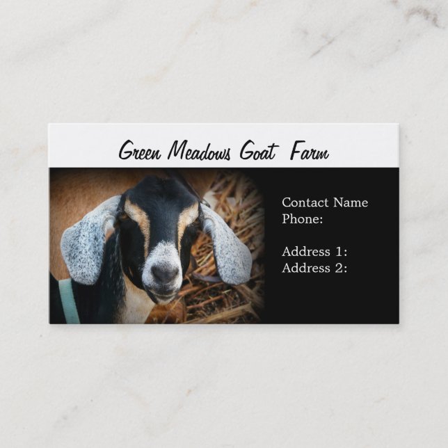 Goat Farm  Business Cards (Front)