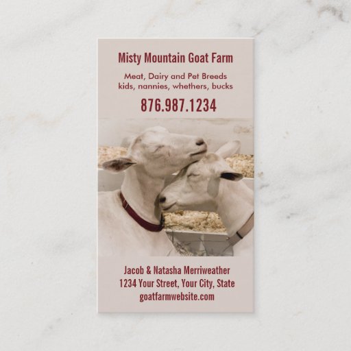 Customizable Goat Farm Dairy or Breeder Business Card