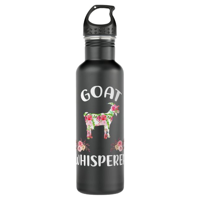 Goat Floral Goat Whisperer Bucks Expert Kid Caprin Stainless Steel Water Bottle (Front)