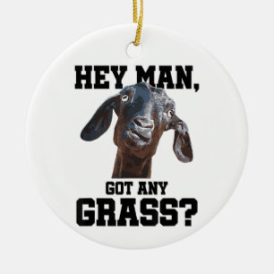 Goat for Goat Lovers Farm Apparel Meme Pun Funny G Ceramic Ornament