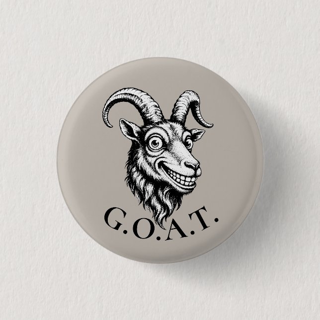 GOAT Funny Face Button (Front)