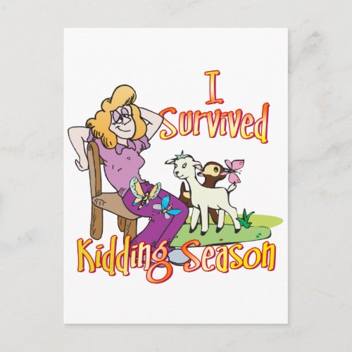 GOAT  Funny Kidding Season by GetYerGoat Postcard