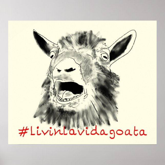 Goat funny Livin La Vida Goata saying Poster (Front)
