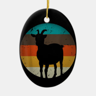 Goat Gift Vintage Retro Funny Dairy Farmer Animal Ceramic Ornament