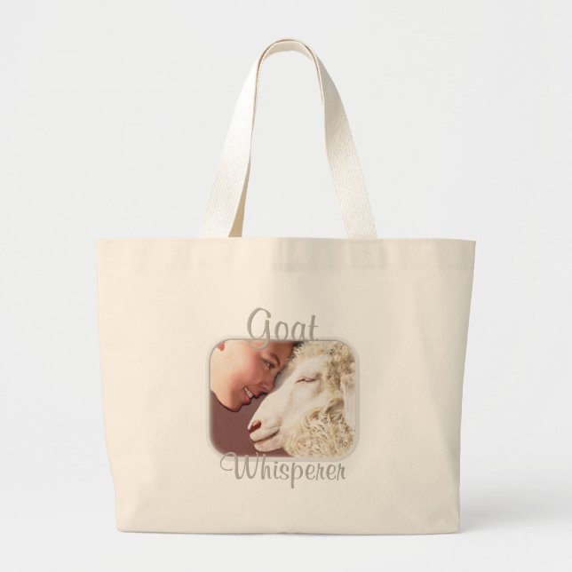Goat Gifts Goat Whisperer Large Tote Bag (Front)