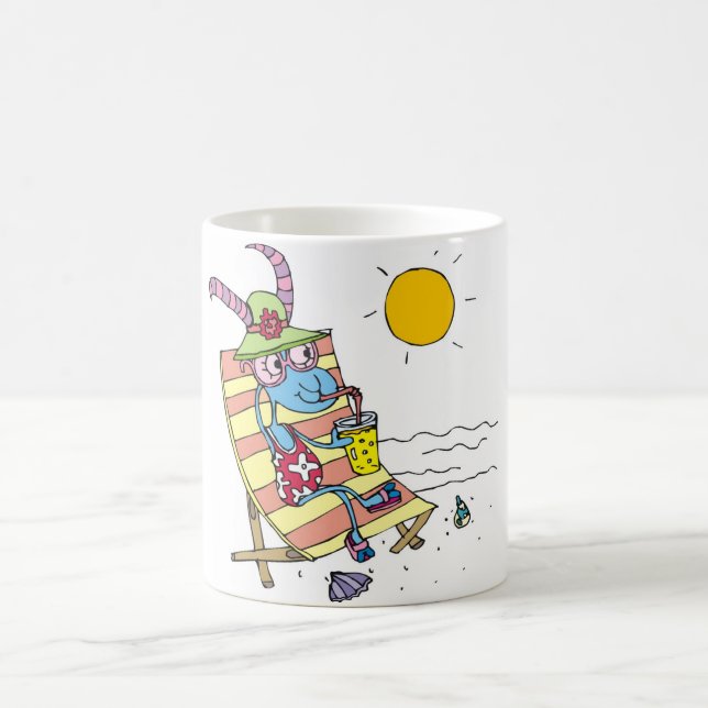 Goat Girl on Beach Coffee Mug (Center)